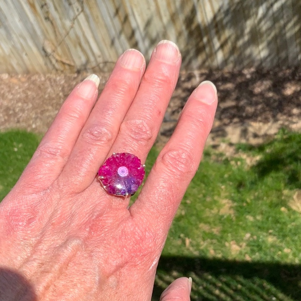 BOUTIQUE MULTI COLOR QUARTZ EYE 925 SILVER RING, 8 - Picture 11 of 13